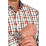 Cinch Mens Plaid Button Down Shirt-MTW1105946