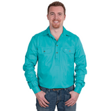 Just Country Mens Cameron Workshirt - Turquoise