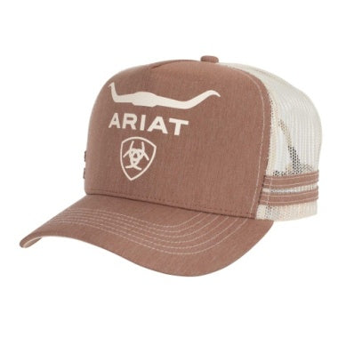 Ariat Wild Bull Trucker Cap (Brown Heather)